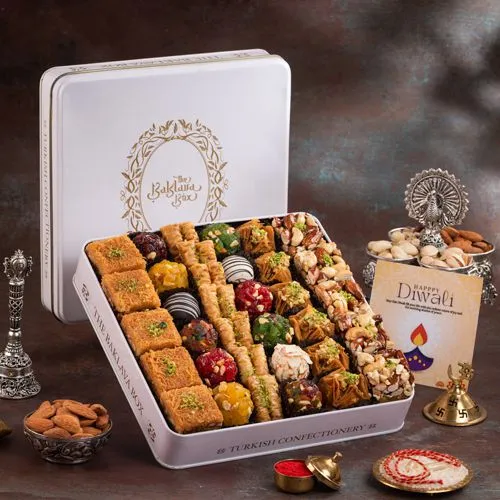 Elegant Baklava  N  Festive Indian Sweets Set