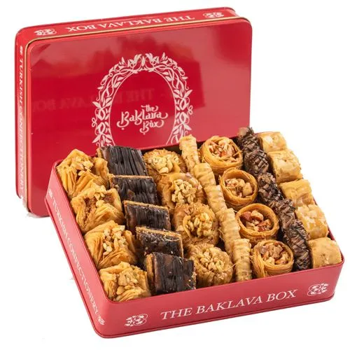 Delightful Assorted Red Tin Baklavas