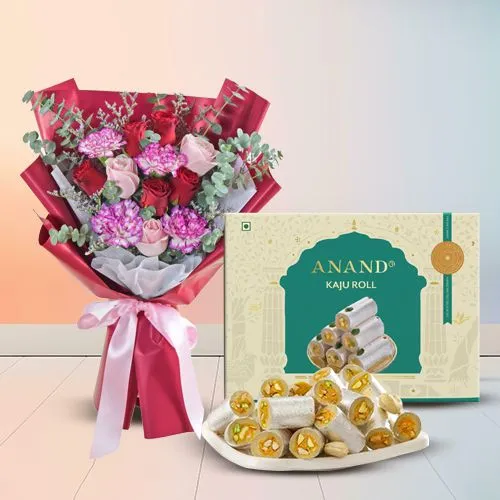 Radiant Roses N Kaju Roll Delight