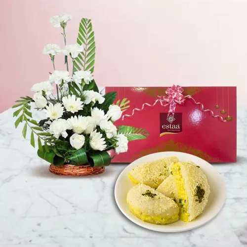 Elegant White Flowers  N  Malai Sandwich