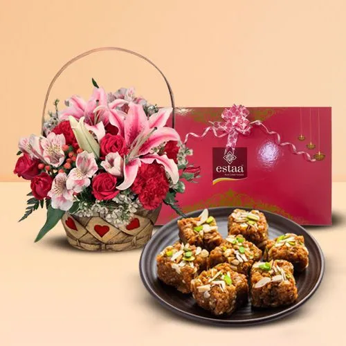 Floral Delight  N  Sweet Doodha Barfi