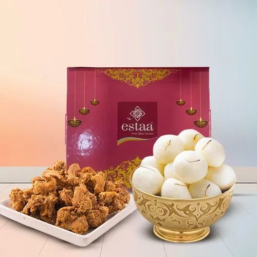 Sweet Rasgulla  N  Crunchy Kaju Pakora Delight