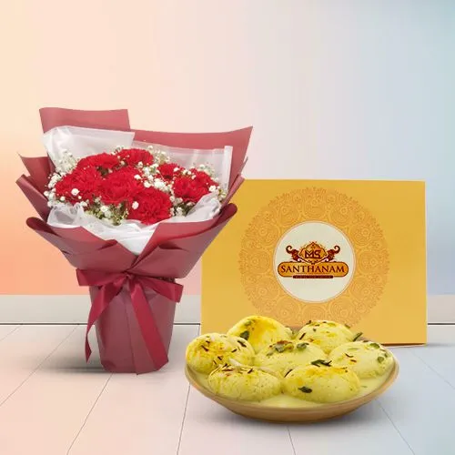 Carnation Elegance N Kesar Rasmalai