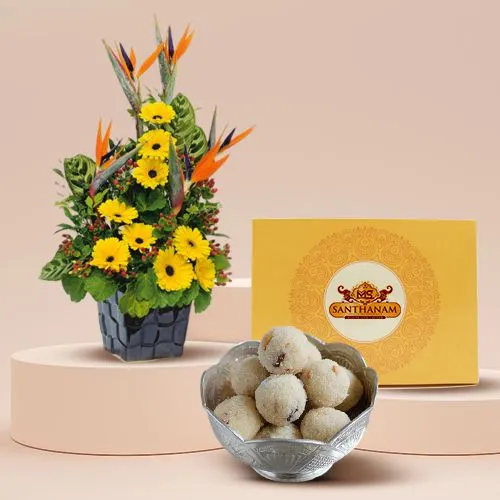 Vibrant Blooms with Rawa Laddu