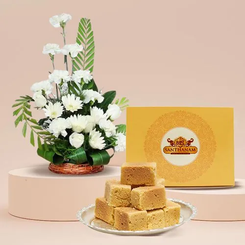 Soulful Flowers N Mysore Pak Combo