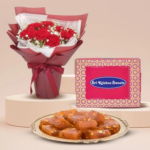 Classic Carnations  N  Bombay Halwa Surprises