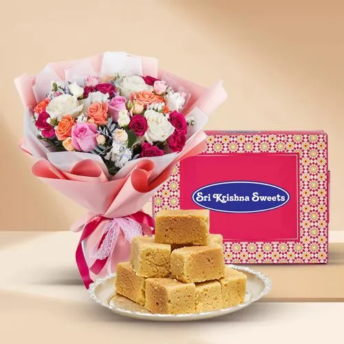 Mixed Roses  N  Mysore Pak Delight