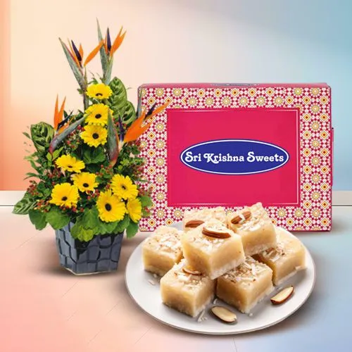 Mixed Flowers  N  Coconut Barfi Delight